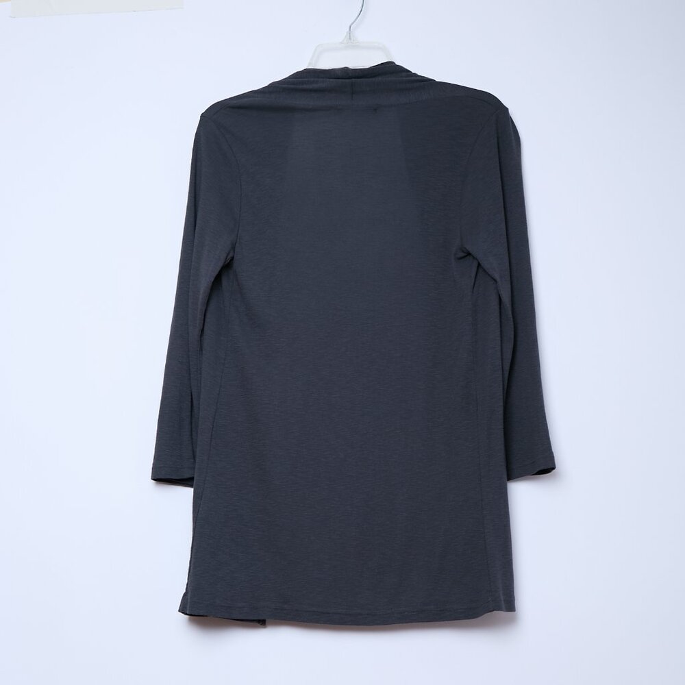 Michael Stars 3/4 Sleeve Lightweight Open Cardigan Effortless Chic Gray OS - Picture 2 of 7